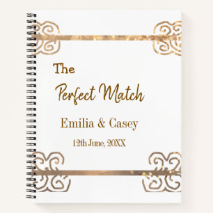 Golden vintage glitter the perfect match couple na notebook