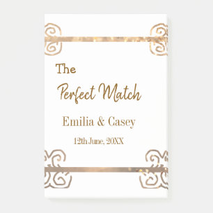 Golden vintage glitter the perfect match couple na post-it notes
