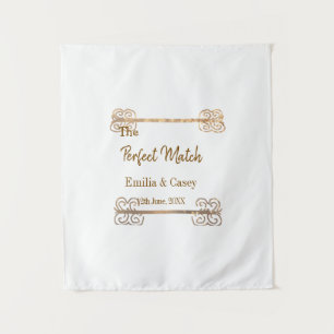 Golden vintage glitter the perfect match couple na tapestry