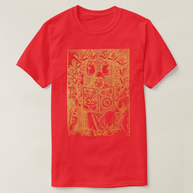 Golden Vintage Hermes Trismegistus Alchemy Illustr T-Shirt (Design Front)