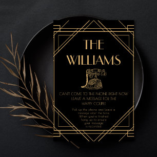 Golden Vintage Telephone Audio Guestbook Sign