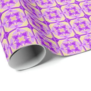 Golden Violets Wrapping Paper