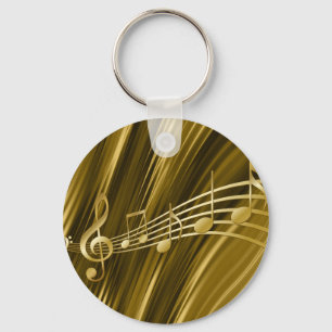 Golden violin key ring