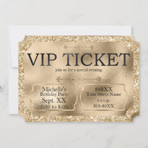 Golden VIP TICKET Special Event Invitation