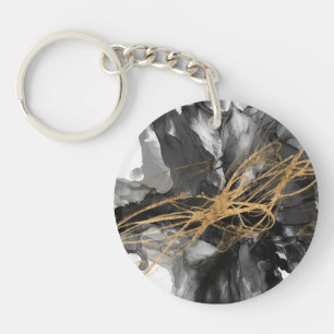 Golden Vortex I Key Ring