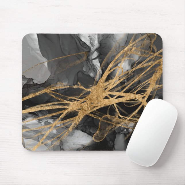 Golden Vortex I Mouse Mat (With Mouse)