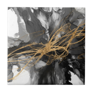 Golden Vortex I Tile