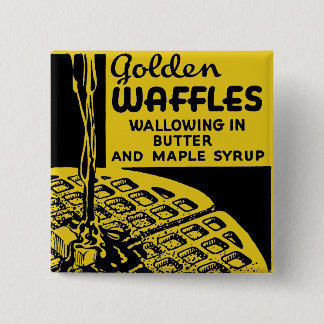 Golden Waffles Breakfast 15 Cm Square Badge