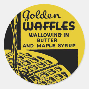 Golden Waffles Breakfast Classic Round Sticker