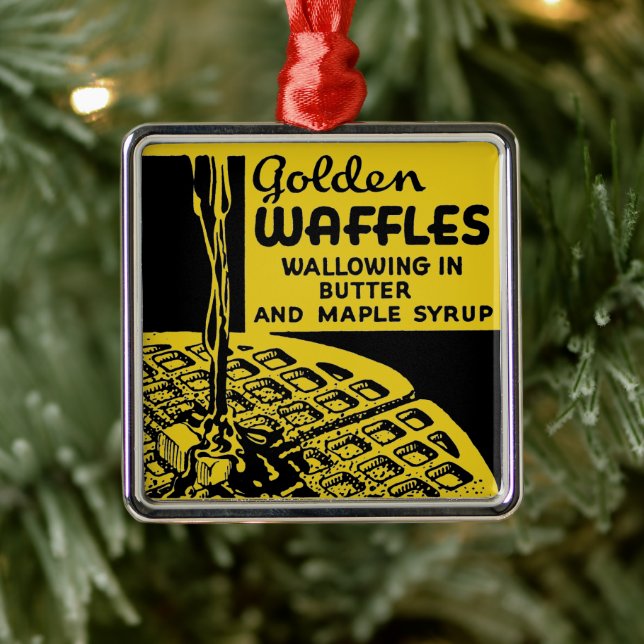 Golden Waffles Breakfast Metal Tree Decoration (Tree)