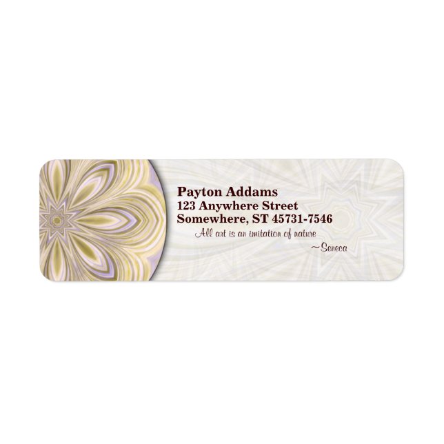 Golden Waning Mandala - Return Address Label (Front)