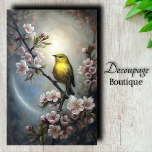 Golden Warbler Decoupage Tissue Paper