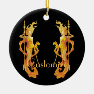 Golden Warrior Goddess Thunder_Cove Bangle Bracel Ceramic Tree Decoration