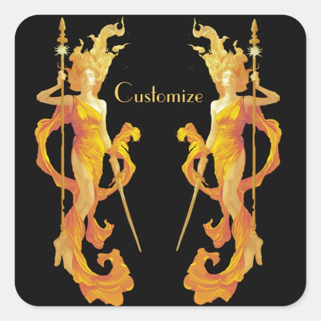 Golden Warrior Goddess Thunder_Cove   Square Sticker (Front)