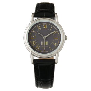 Golden Watch On A Dark Background Women's Watches