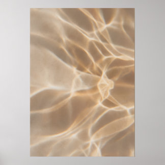 Golden Water Ripple Abstract Poster