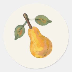 Golden Watercolor Pear Hand-Painted Envelope Seals