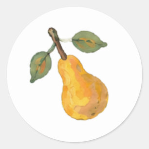 Golden Watercolor Pear Hand-Painted Envelope Seals