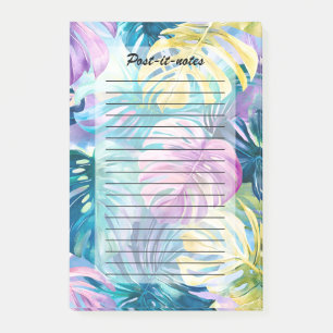 Golden Watercolor Tropical Leaves Paradise Post-it Notes