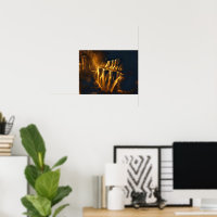 Golden Waterfall Abstract Art – Luxurious Digital 