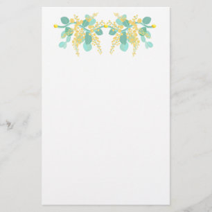 Golden wattle blossoms stationery
