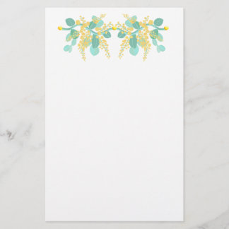 Golden wattle blossoms stationery