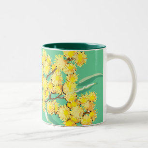 Golden wattle symbol of Australia Two-Tone Coffee Mug
