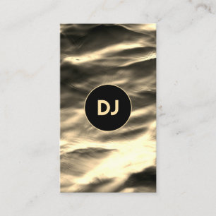 Golden wave faux liquid gold texture DJ Business Card