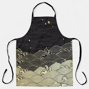 Golden wave, paper-like texture. apron