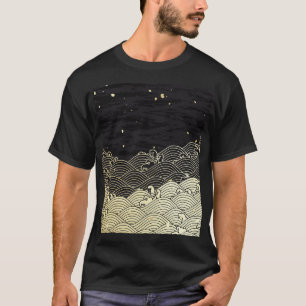 Golden wave, paper-like texture. T-Shirt