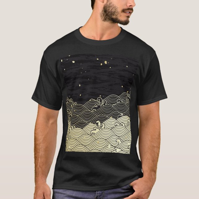 Golden wave, paper-like texture. T-Shirt (Front)