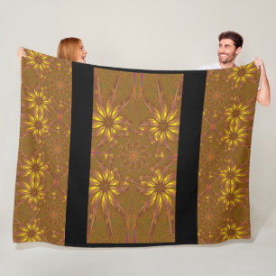 Golden Wave Wildflowers 5 Fleece Blanket