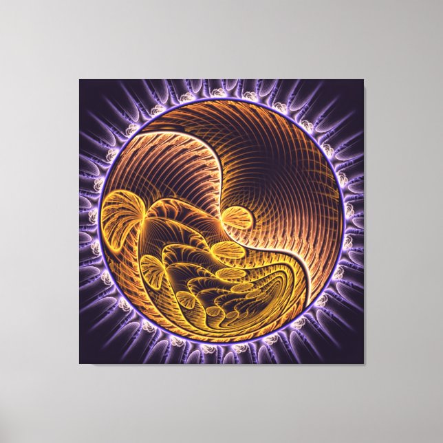 Golden Waves modern art Canvas Print (Front)