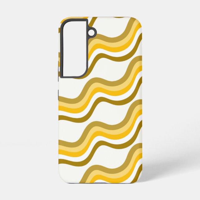 Golden Waves Pattern Samsung Galaxy S22 Case (Back)