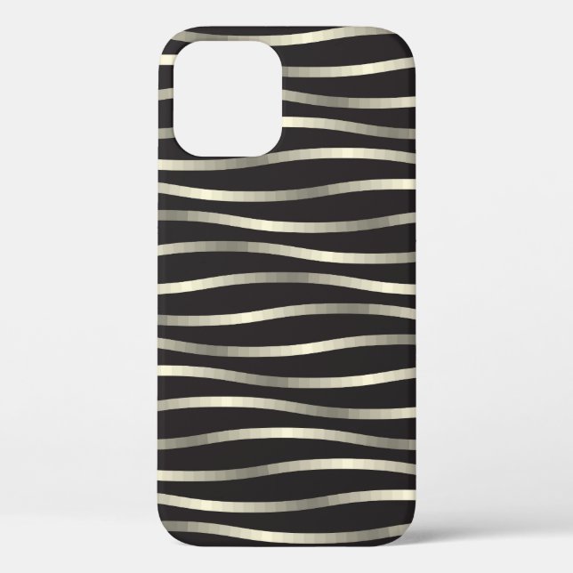 Golden wavy stripes, luxury texture Case-Mate iPhone case (Back)