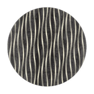 Golden wavy stripes, luxury texture cutting board