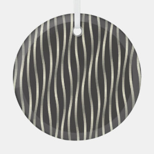 Golden wavy stripes, luxury texture glass tree decoration