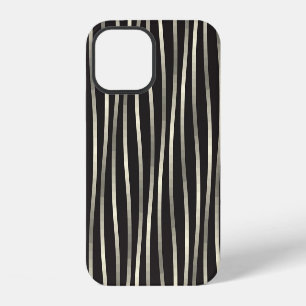 Golden wavy stripes, luxury texture iPhone 12 case