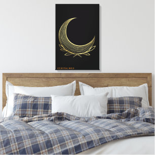 Golden Weave Lunar Grace Fine Art Canvas Print