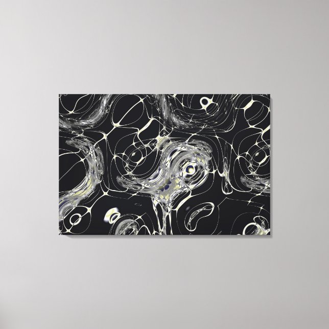 Golden Web Abstract Fractal Art Canvas Print (Front)