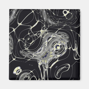 Golden Web Abstract Fractal Art Magnet