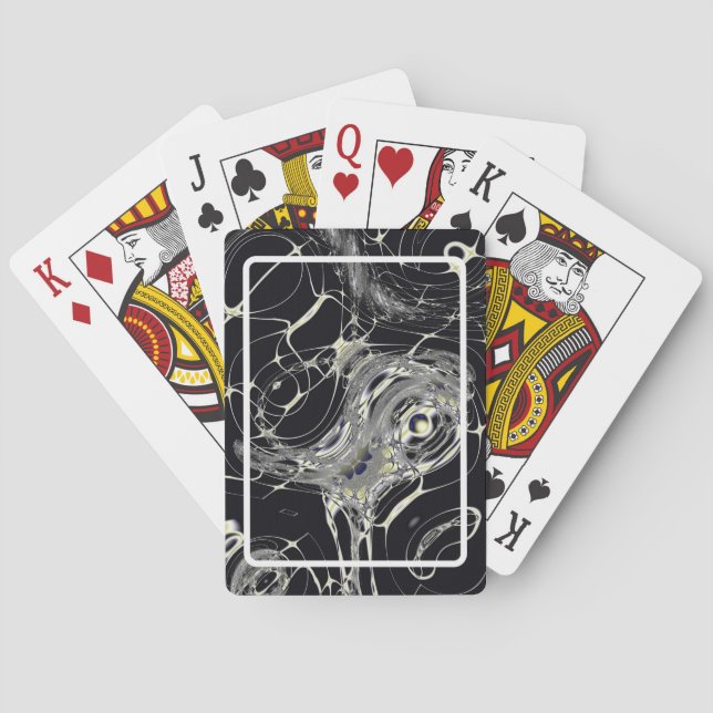 Golden Web Abstract Fractal Art Playing Cards (Back)