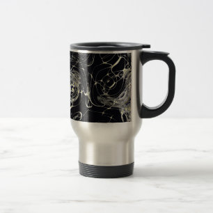 Golden Web Abstract Fractal Art Travel Mug