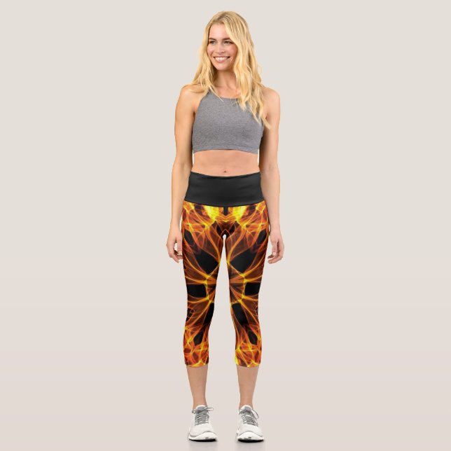  Golden Web B ~ Out Of The Crucible ~  Capri Leggings (Front)