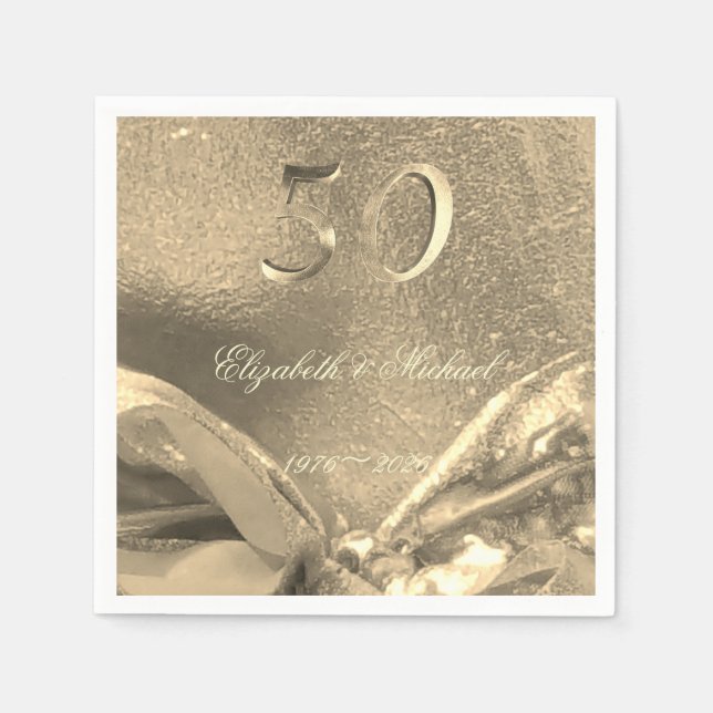 Golden Wedding 50th Anniversary 50 Years Jubilee Napkin (Front)