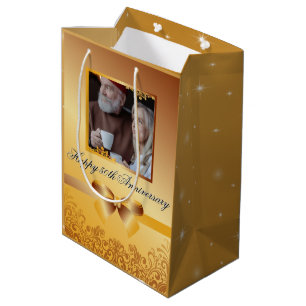 Golden Wedding 50th Anniversary Customisable Medium Gift Bag