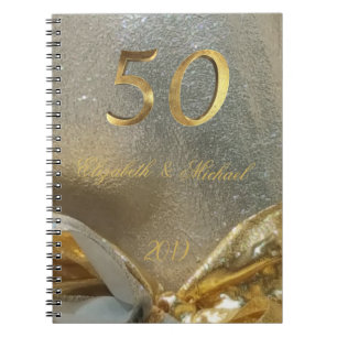 Golden Wedding 50th Anniversary Elegant Faux Gold Notebook