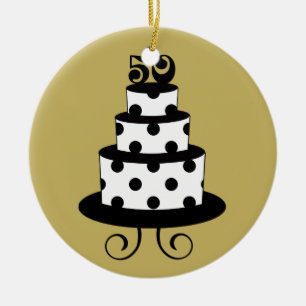 Golden Wedding 50th Anniversary Keepsake Ceramic Tree Decoration