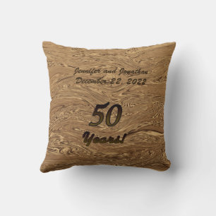 Golden Wedding 50th Anniversary, Name, Square Cushion