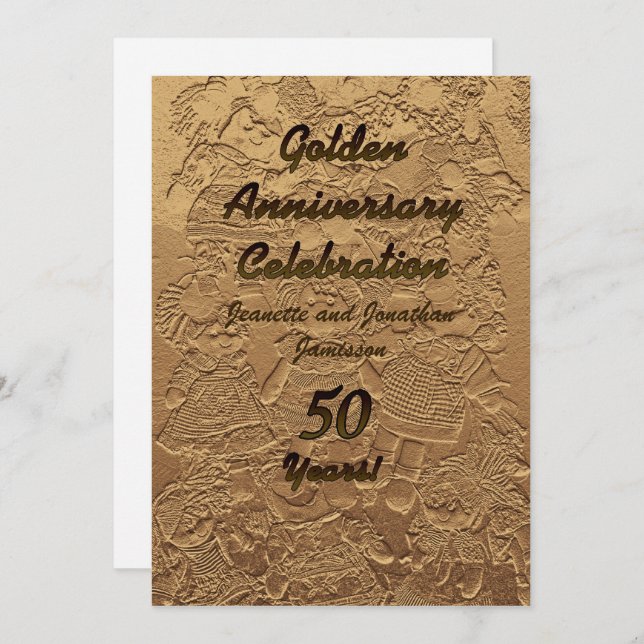 Golden Wedding 50th Anniversary Party Invitation (Front/Back)